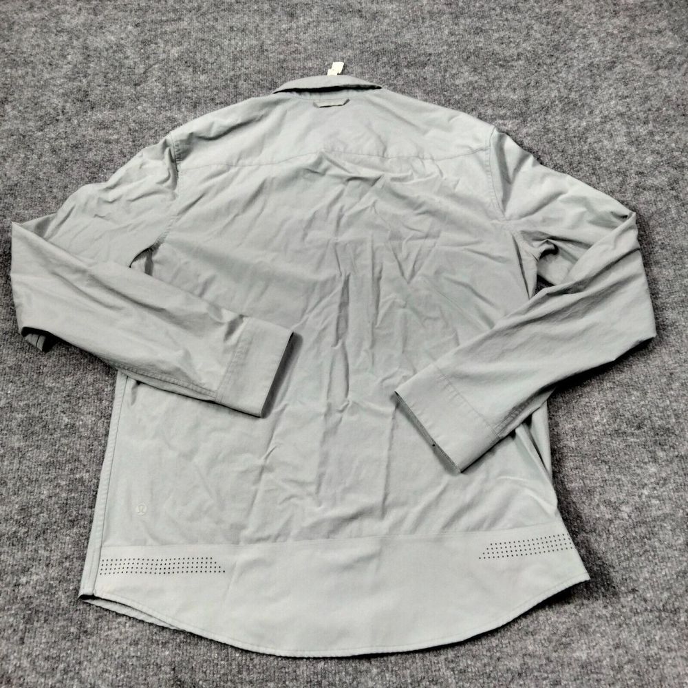 Lululemon Shirt Mens Sz M Gray Performance Button Front Long Sleeve - Picture 5 of 10